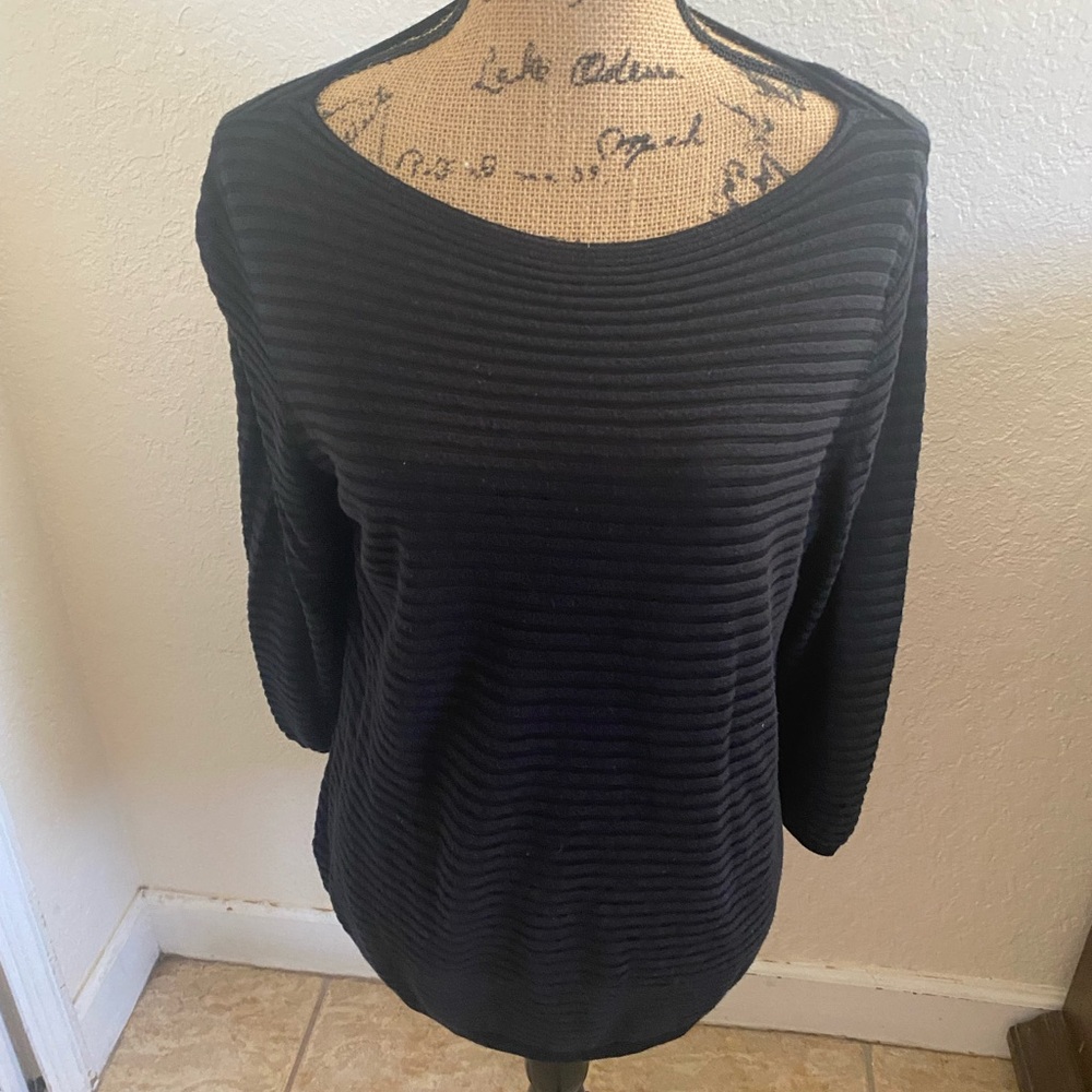 Loft Black Ribbed Women's Sweater size Xl